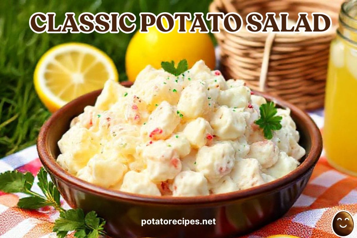 a bowl of potato salad